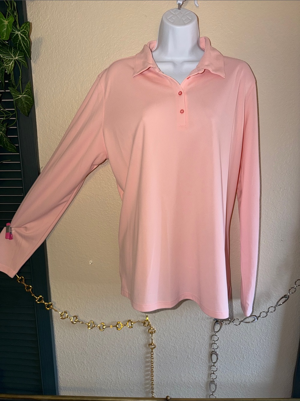 Classic Long Sleeve Polo Shirt Plus Size XXL 2X 16 18 Golf Lady Hagen Pink New